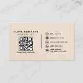 Hairstylistenschere QR-Code Faux-Papier Visitenkarte (Rückseite)