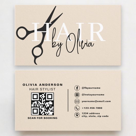 Hairstylistenschere QR-Code Faux-Papier Visitenkarte