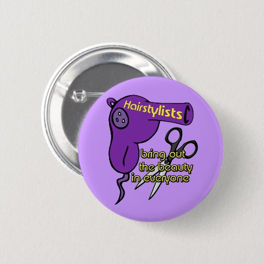 Hairstylists-Knopf Button (Vorne & Hinten)