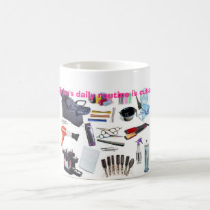 Hairstylists sind ein Schnitt oben Kaffeetasse