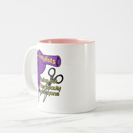 Hairstylists-Tasse Zweifarbige Tasse (Vorderseite Links)