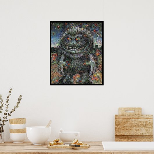 Hairy Alien Deep Dream Poster (Küche)