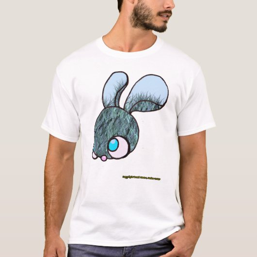 Hairy Bunny auf einem Weiß T-Shirt (Vorderseite)