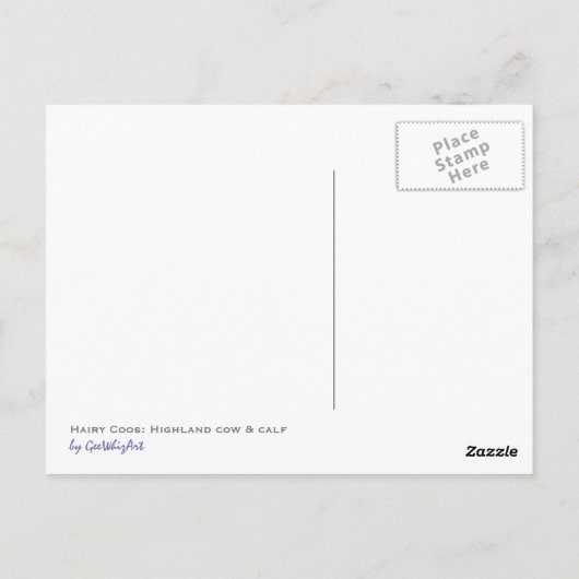 Hairy Coos: Rinder im Hochland Postkarte (Rückseite)
