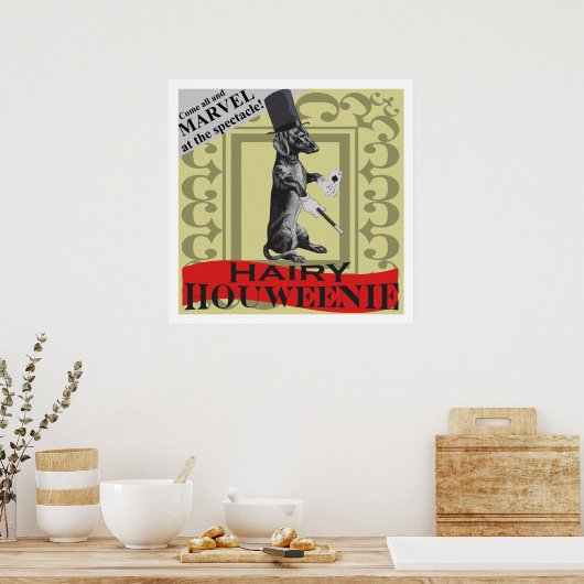 Hairy Houweenie ! Dackel Hund "Karneval" Poster (Küche)