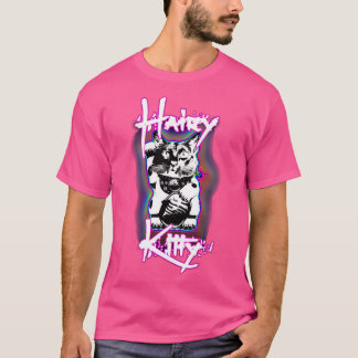 Hairy Lucky Kitty Design T-Shirt