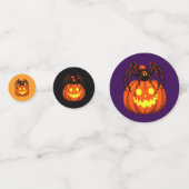 Hairy Spider and Pumpkin Kürbislaterne Cut-Out Konfetti (Rückseiten)