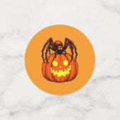 Hairy Spider and Pumpkin Kürbislaterne Cut-Out Konfetti (Klein Vorderseite)