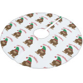 Hairy Urlaub! Weihnachts-Sasquatch Polyester Weihnachtsbaumdecke (Schrägansicht)