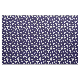 Haiszähne auf Navy Blue Stoff