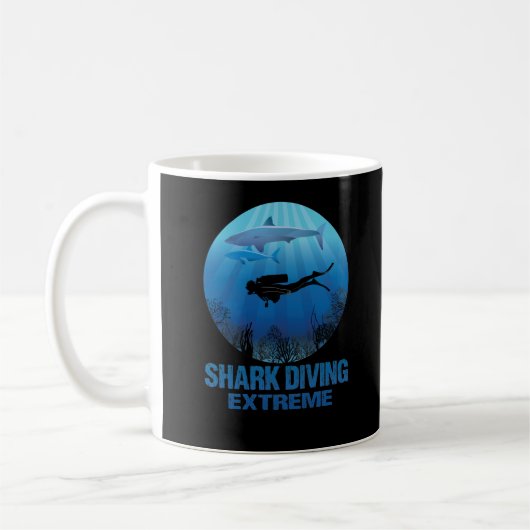Haitauchen Extreme Scuba Diver Kaffeetasse (Links)