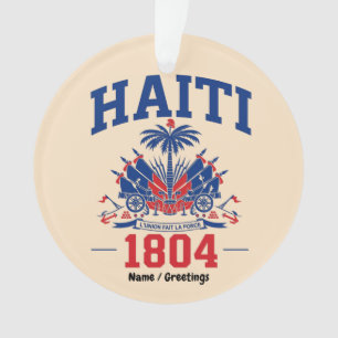 Haiti 1804 Patriotisches Vintage-Flagge-Grafik-Erb Ornament