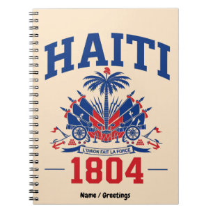 Haiti 1804 Patriotisches Vintage-Flaggen-Grafik-Er Notizblock