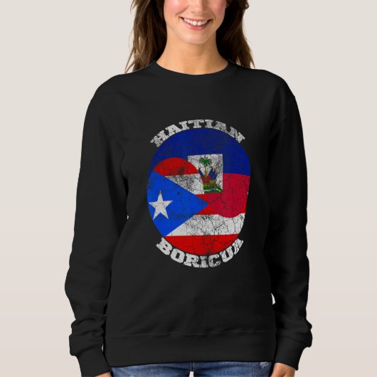 Haiti and Puerto Rico flag, Half Haitian Half Bori Sweatshirt (Vorderseite)