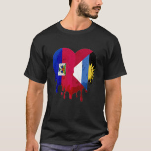 Haiti Antigua Barbuda Flag Herz Grown Patriot Cou T-Shirt