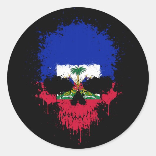 Haiti Driving Spritzer Skull Runder Aufkleber (Vorderseite)