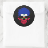 Haiti Driving Spritzer Skull Runder Aufkleber (Tasche)