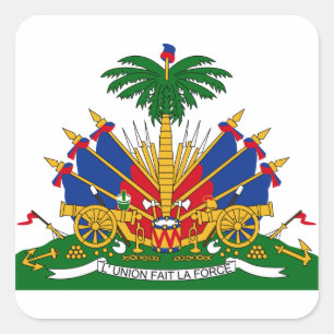 Haiti-Emblem Quadratischer Aufkleber