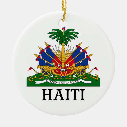 HAITI - Emblem/Wappen/Flagge/Symbol Keramik Ornament (Vorne)