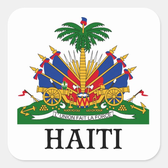 Haiti Emblem Wappen Flagge Symbol Quadratischer Aufkleber Zazzle De