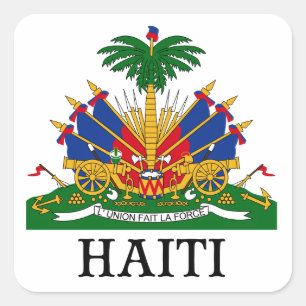 HAITI - Emblem/Wappen/Flagge/Symbol Quadratischer Aufkleber