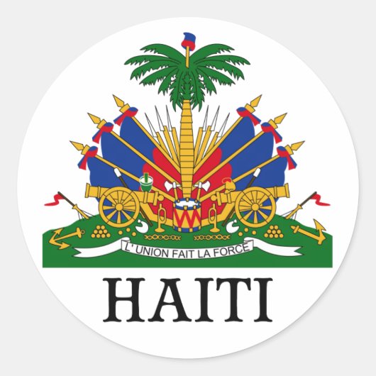 HAITI - Emblem/Wappen/Flagge/Symbol Runder Aufkleber (Vorderseite)