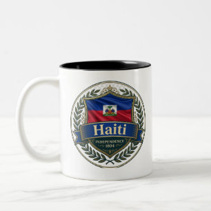 Haiti-Erbe-Wappen   Karibischer Stolz Zweifarbige Tasse