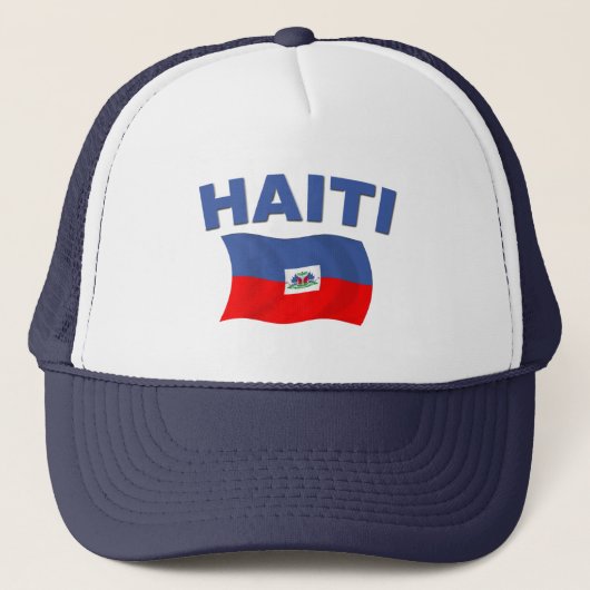 Haiti-Flagge 1 Truckerkappe (Vorderseite)