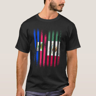 Haiti-Flagge Mexiko-Heimische Landesflaggen Streif T-Shirt