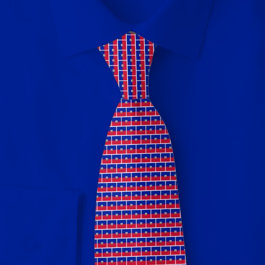 Haiti-Flagge-Ziegelmuster Krawatte