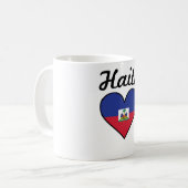 Haiti-Flaggen-Herz Kaffeetasse (Vorderseite Links)