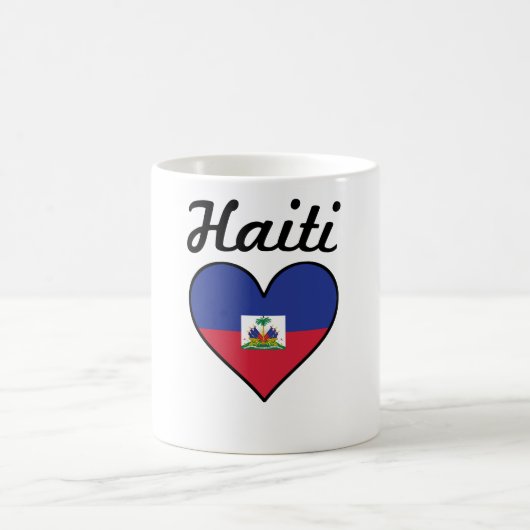 Haiti-Flaggen-Herz Kaffeetasse (Mittel)