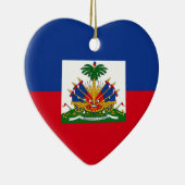 Haiti-Flaggen-Herz Keramik Ornament (Rechts)