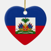 Haiti-Flaggen-Herz Keramik Ornament (Hinten)