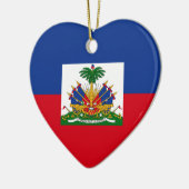 Haiti-Flaggen-Herz Keramik Ornament (Links)