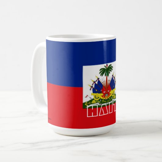 Haiti-Flaggen-Tasse Kaffeetasse (Vorderseite Links)
