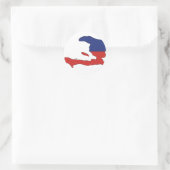 Haiti-Flaggenkarte Runder Aufkleber (Tasche)