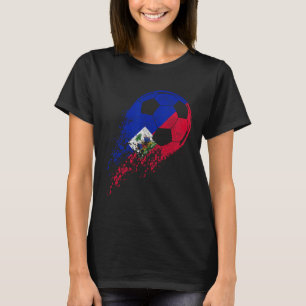 Haiti Fußball Haitianische Flagge Stolz Fußballspi T-Shirt