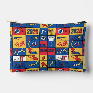 Haiti Fußball-Muster-Reißverschluss-Tasche Zubehörtasche