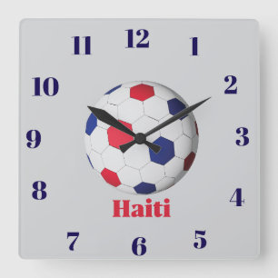 Haiti Fußball Quadratische Wanduhr