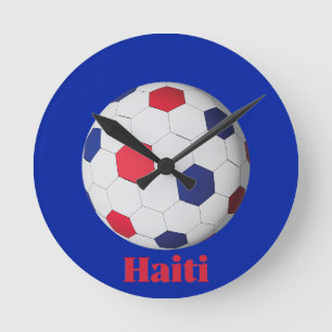 Haiti Fußball Runde Wanduhr