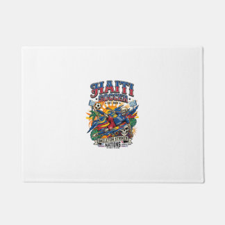 Haiti Fußball Skelett Stürmer Nationen Poster Stil Fußmatte