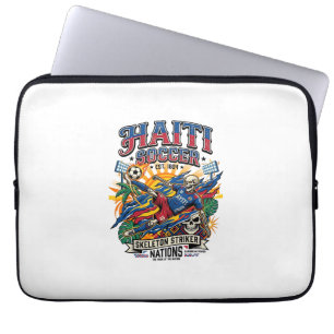 Haiti Fußball Skelett Stürmer Nationen Poster Stil Laptopschutzhülle