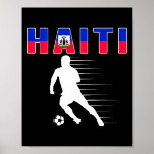 Haiti Fußballfans Jersey - Haitianische Flagge Fuß Poster