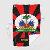 Haiti Golf & Premium Haitianische Flagge / Patriot Golfhandtuch (Insitu)