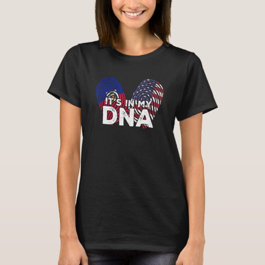 Haiti Haitian America Combo Mixed DNA Fingerpr T-Shirt (Vorderseite)