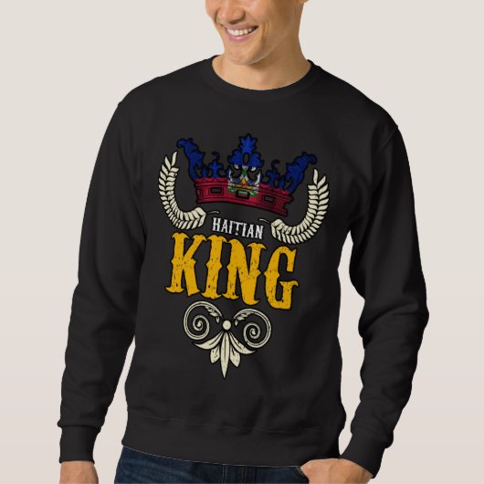 Haiti Haitian Flag Day Proud Ayiti King Crown Sweatshirt (Vorderseite)