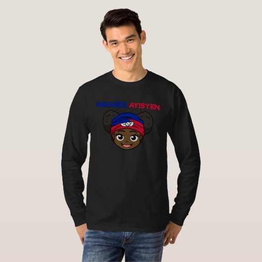Haiti Haitian Flag Day Proud Woman Ayiti Girl Ayis T-Shirt (Vorne ganz)