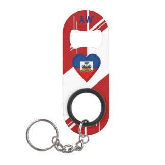 Haiti-Haitianer-Flagge Schlüsselbund Flaschenöffner