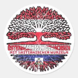Haiti Haitianisch Österreichisch Baum Runder Aufkleber